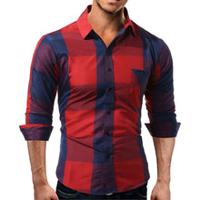 Load image into Gallery viewer, Men Casual Full Sleeve Plaid Cotton Shirts