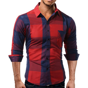 Men Casual Full Sleeve Plaid Cotton Shirts