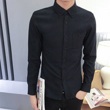 Load image into Gallery viewer, Men Cotton Solid Casual Full Sleeve Regular Shirts